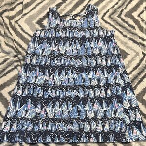 Lilly Pulitzer Blue and White Kids Sailboat Tank Top